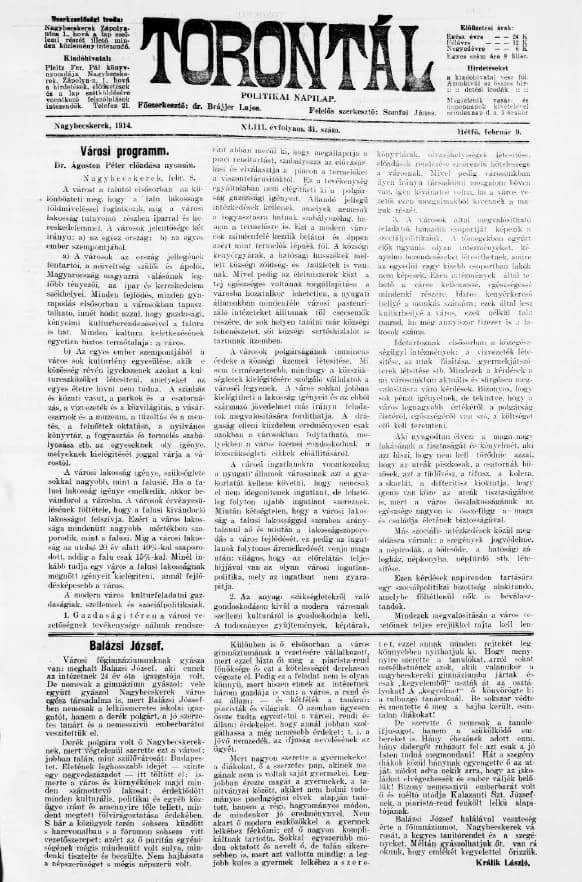 Torontál, 43. évf. 1914. február 9. 31. sz.