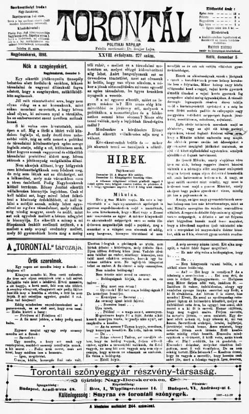 Torontál, 27. évf. 1898. december 5. 277. sz.
