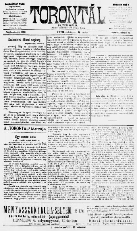 Torontál, 27. évf. 1898. február 12. 34. sz.