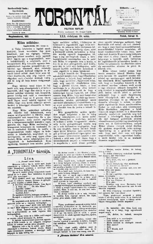 Torontál, 30. évf. 1901. február 15. 38. sz.