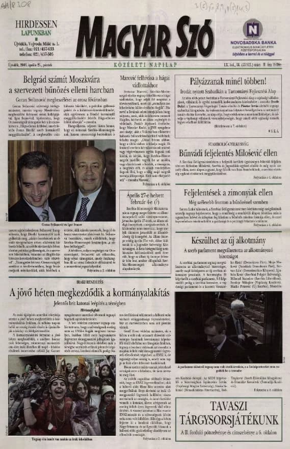 Magyar Szó, 60. évf. 2003. április 25. 98. sz. 1–16. oldal
