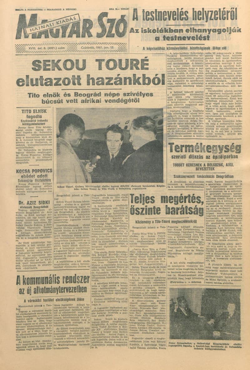 Magyar Szó, 18. évf. 1961. január 12. 8. sz. 1–12. oldal