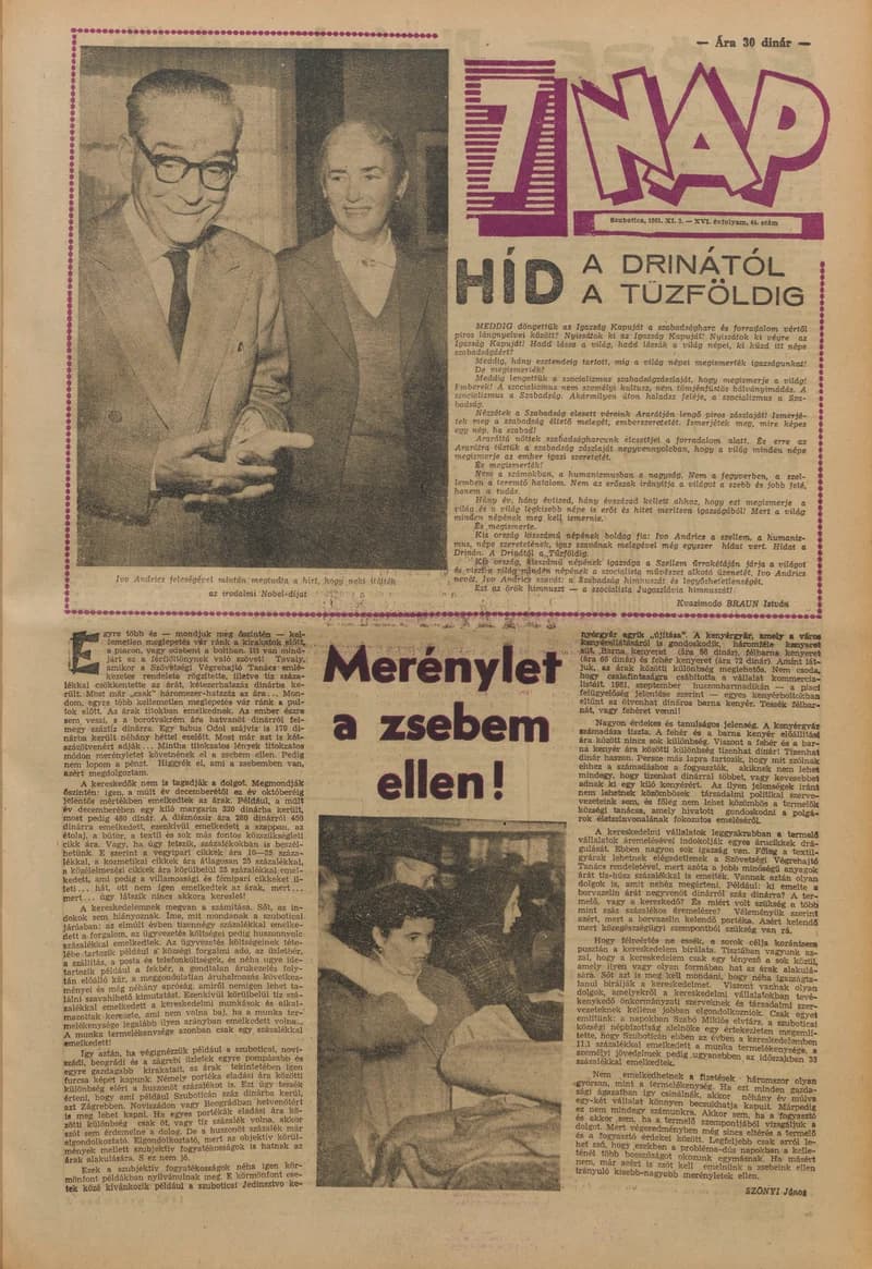 7 Nap, 16. évf. 1961. november 3. 44. sz. 1–20. oldal