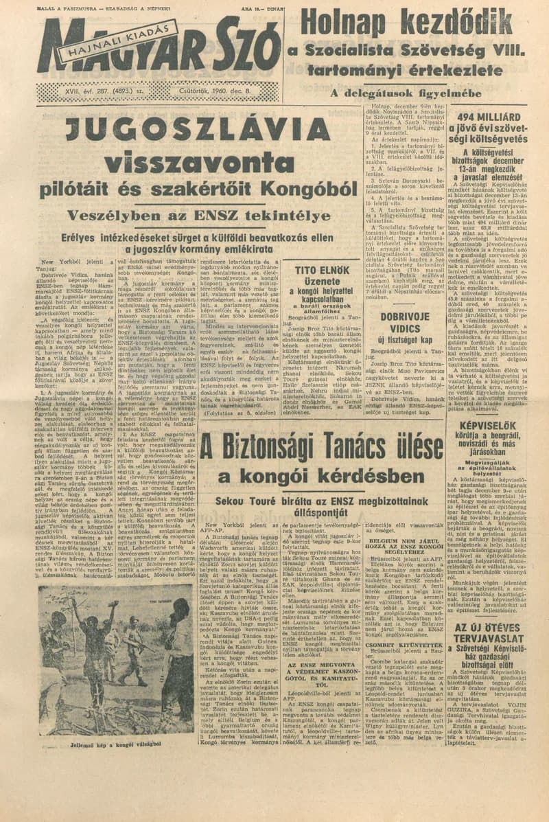 Magyar Szó, 17. évf. 1960. december 8. 287. sz. 1–22. oldal