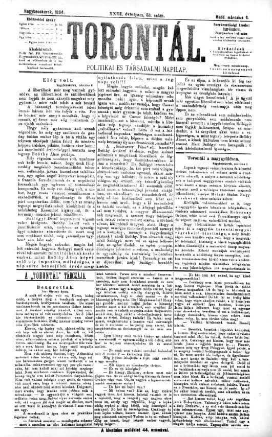 Torontál, 23. évf. 1894. március 6. 53. sz.