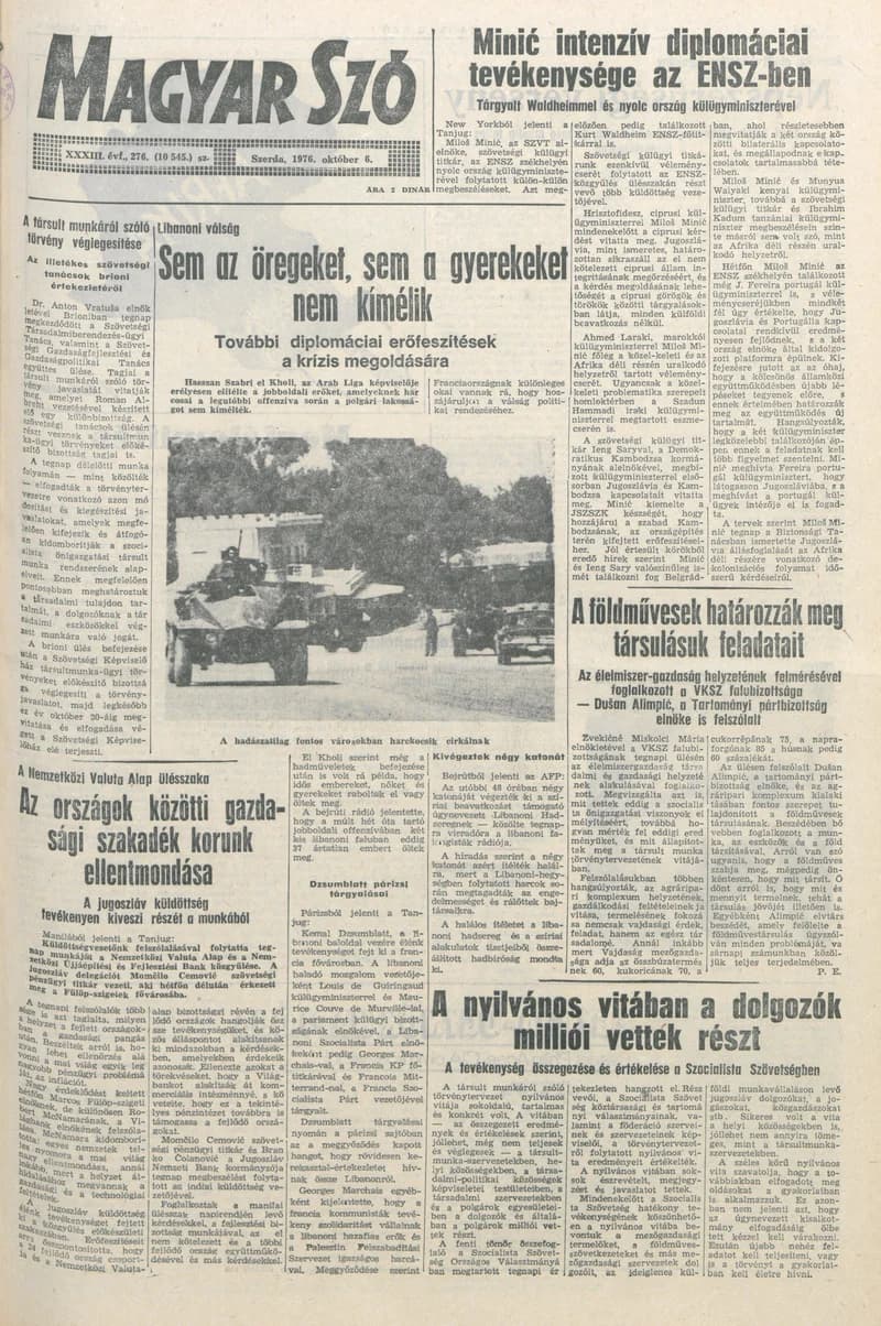Magyar Szó, 33. évf. 1976. október 6. 276. sz. 1–20. oldal