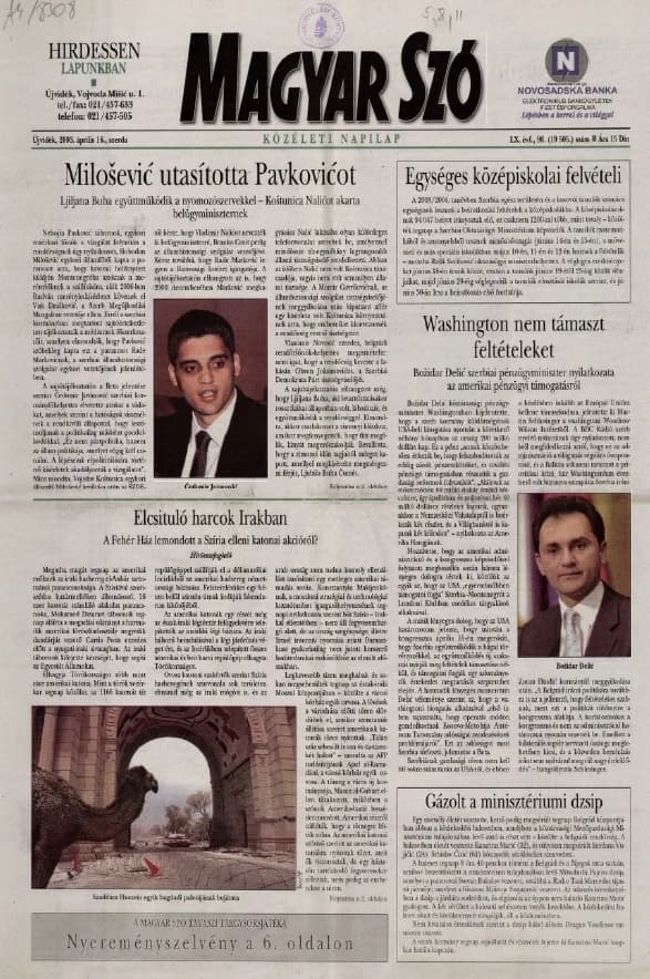 Magyar Szó, 60. évf. 2003. április 16. 90. sz. 1–16. oldal