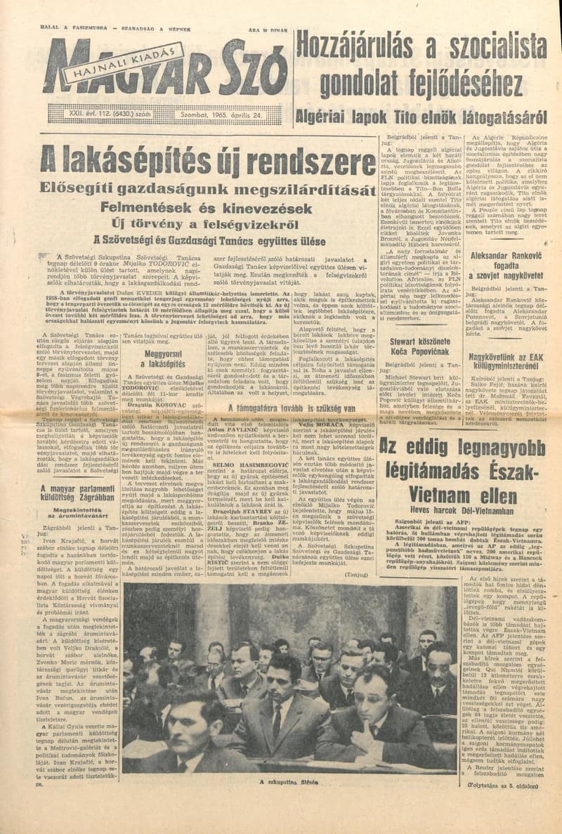 Magyar Szó, 22. évf. 1965. április 24. 112. sz. 1–12. oldal