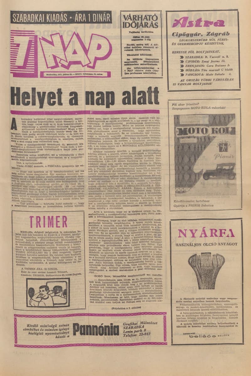 7 Nap, 26. évf. 1971. július 23. 31. sz. 1–28. oldal