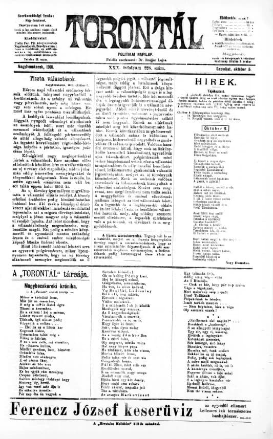 Torontál, 30. évf. 1901. október 5. 228. sz.