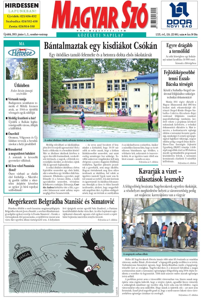 Magyar Szó, 70. évf. 2013. június 1. – 2. 124. sz. 1–48. oldal