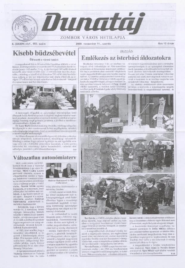 Dunatáj, 11. évf. 2009. november 11. 553. sz.