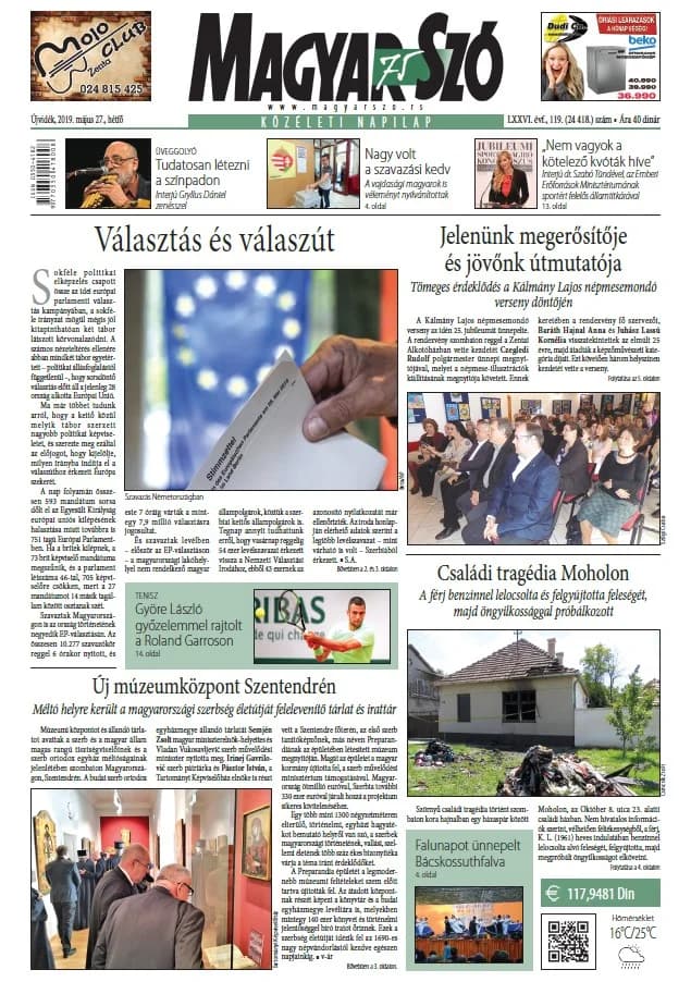 Magyar Szó, 76. évf. 2019. május 27. 119. sz. 1–20. oldal