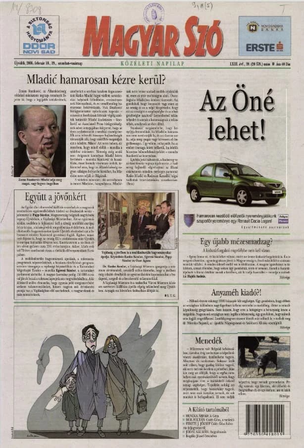 Magyar Szó, 63. évf. 2006. február 18. – 19. 39. sz. 1–28. oldal