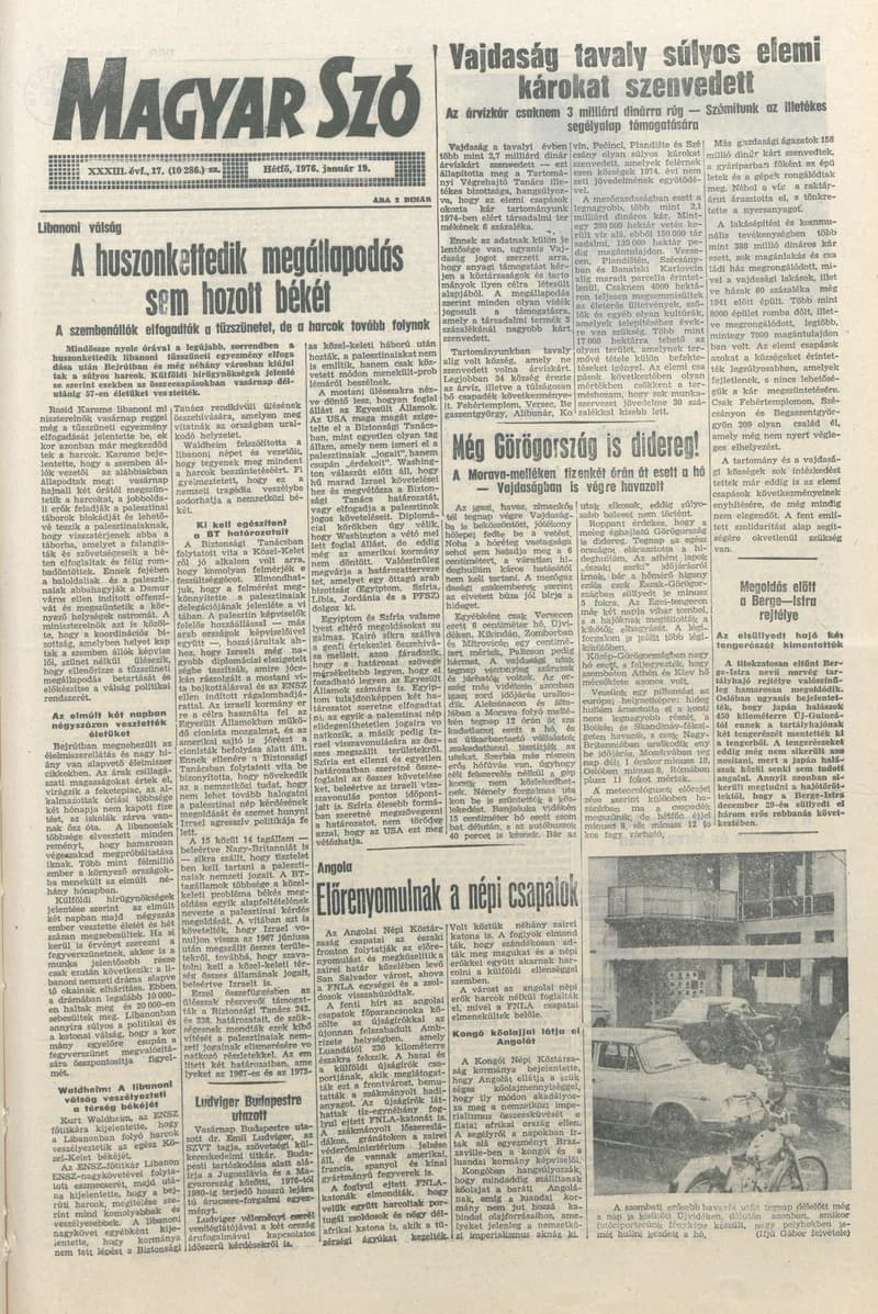 Magyar Szó, 33. évf. 1976. január 19. 17. sz. 1–8. oldal