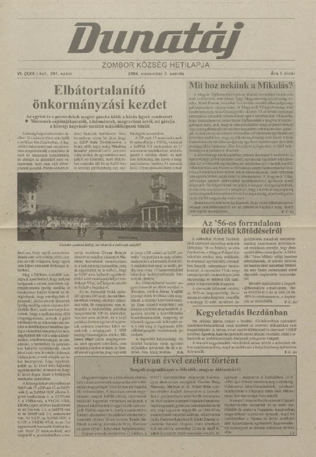 Dunatáj, 6. évf. 2004. november 3. 291. sz.