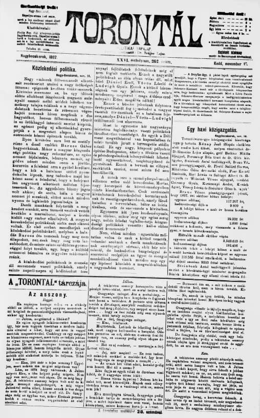 Torontál, 26. évf. 1897. november 17. 262. sz.
