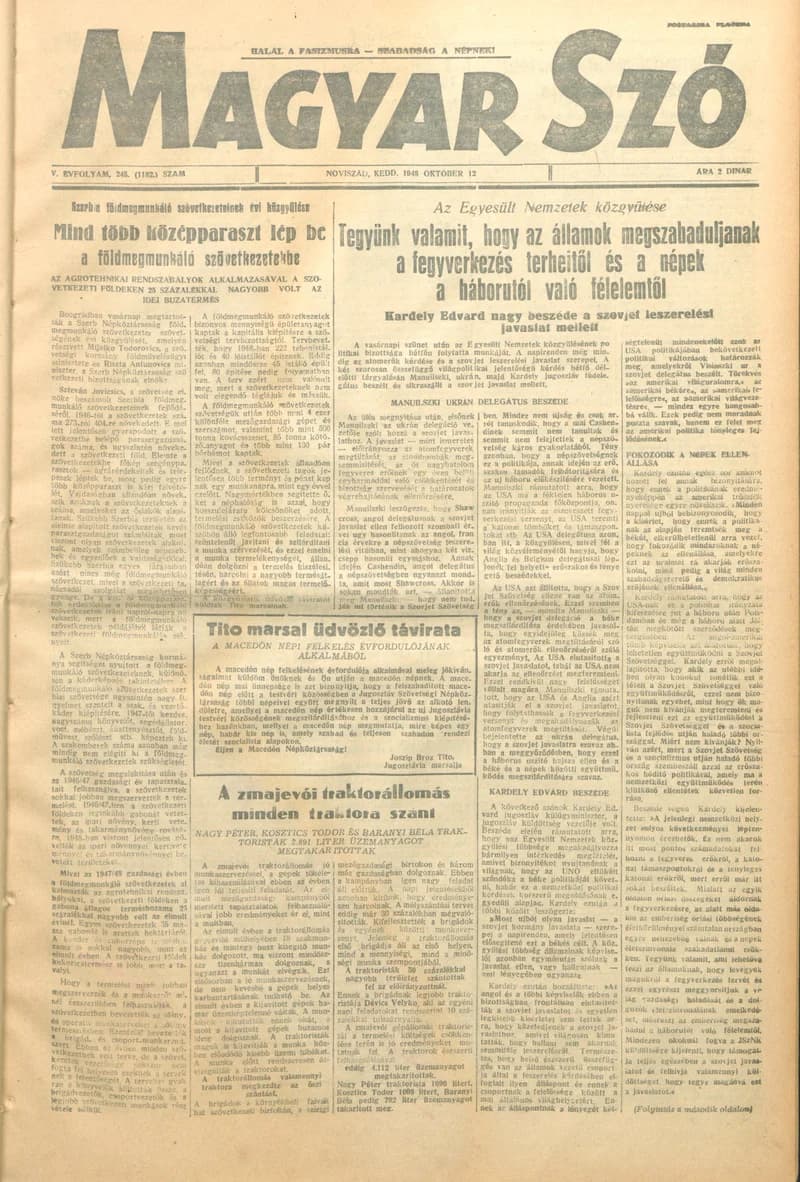 Magyar Szó, 5. évf. 1948. október 12. 245. sz. 1–4. oldal