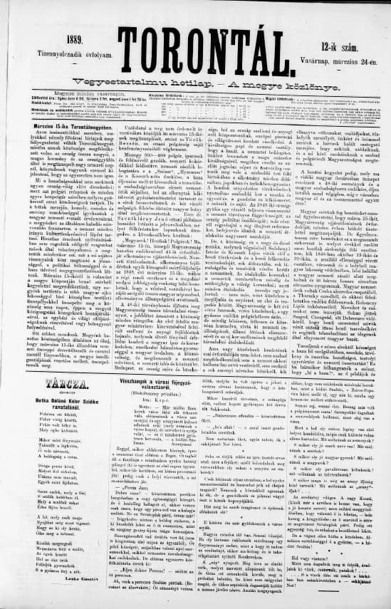 Torontál, 18. évf. 1889. március 24. 12. sz.