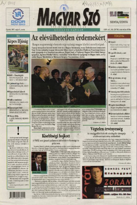 Magyar Szó, 64. évf. 2007. május 9. 105. sz. 1–20. oldal