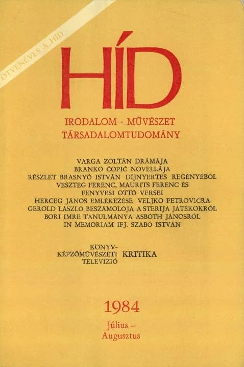 Híd, 48. évf. 1984. július – augusztus. 7–8. sz. 949–1120. oldal