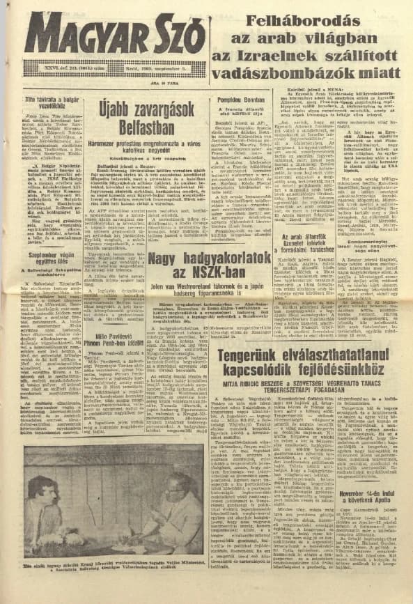 Magyar Szó, 26. évf. 1969. szeptember 9. 249. sz. 1–16. oldal