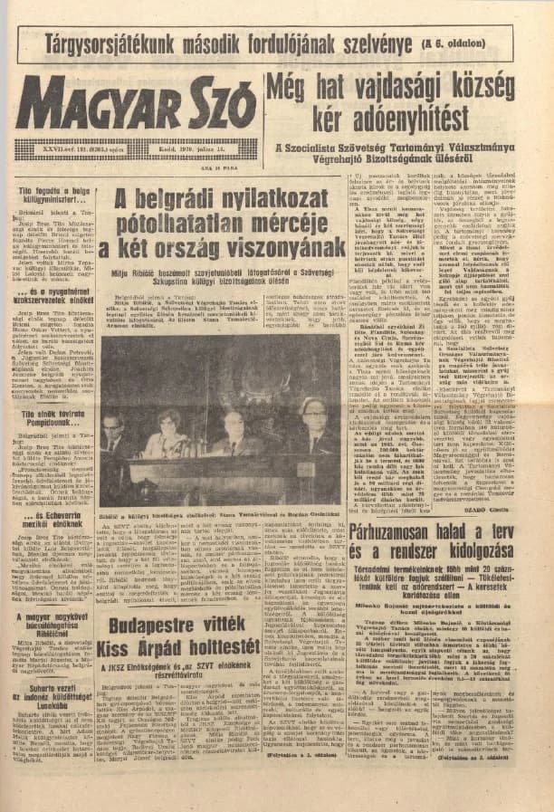 Magyar Szó, 27. évf. 1970. július 14. 191. sz. 1–14. oldal