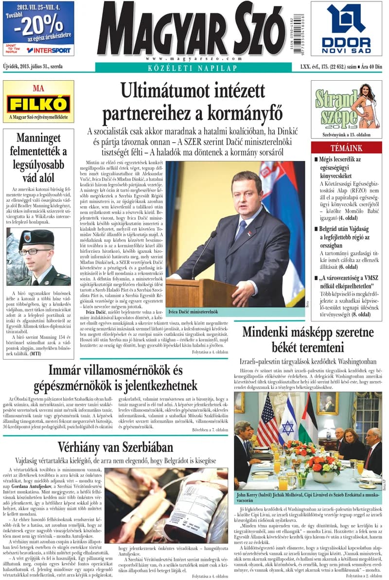 Magyar Szó, 70. évf. 2013. július 31. 175. sz. 1–20. oldal