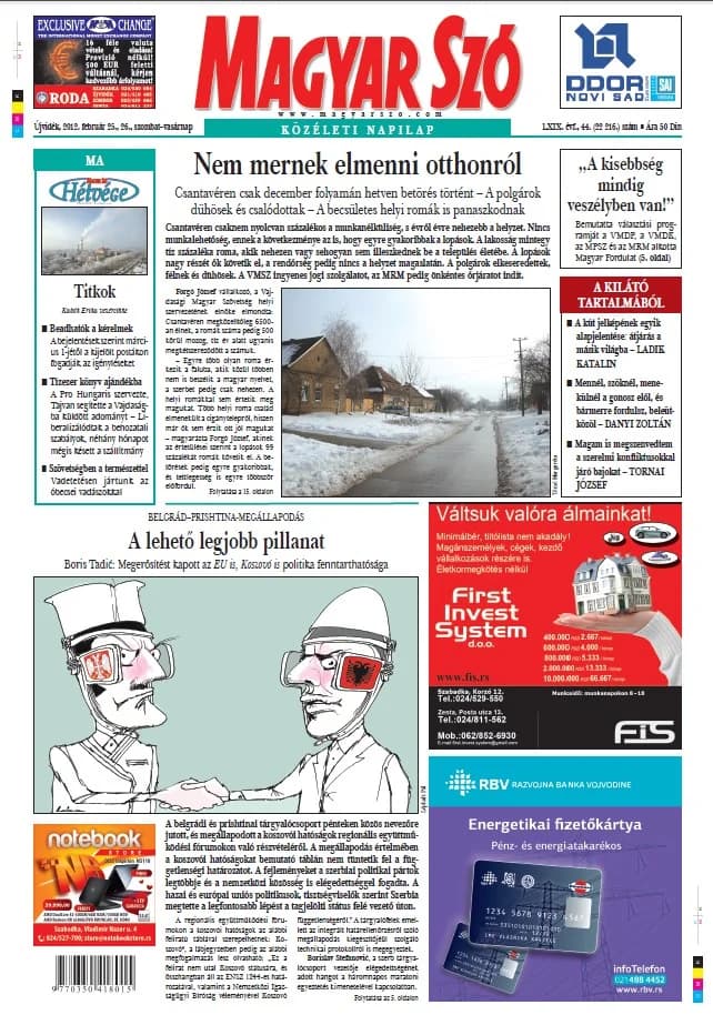 Magyar Szó, 69. évf. 2012. február 25. – 26. 44. sz. 1–52. oldal