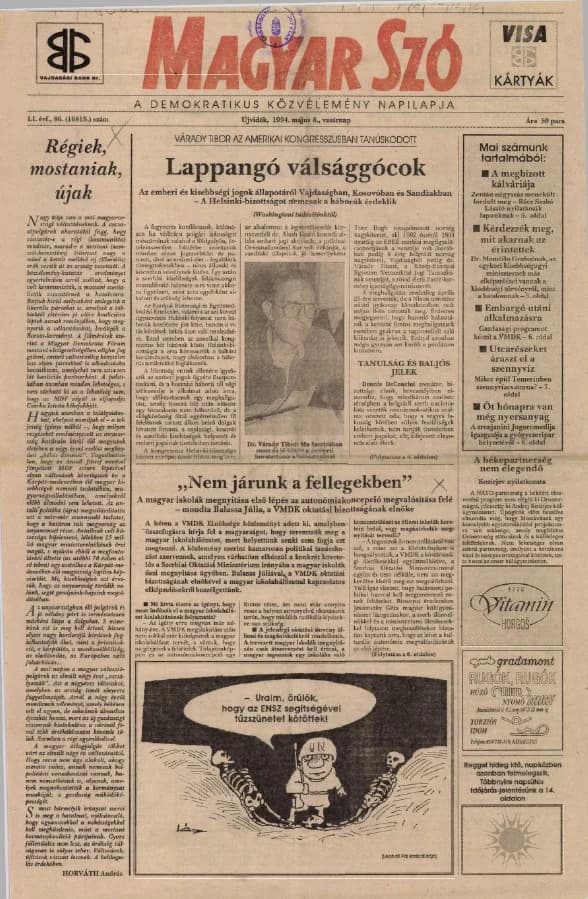 Magyar Szó, 51. évf. 1994. május 8. 86. sz.