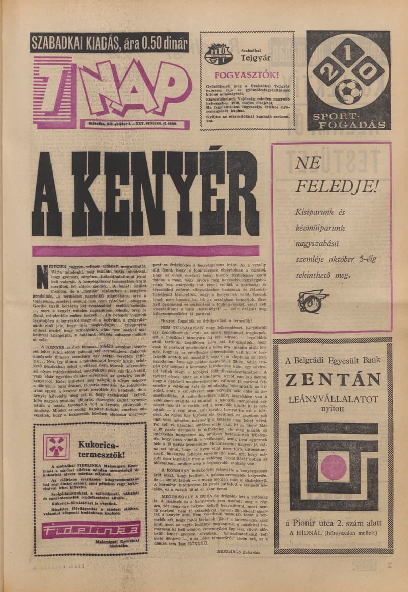 7 Nap, 25. évf. 1970. október 2. 41. sz. 1–16. oldal