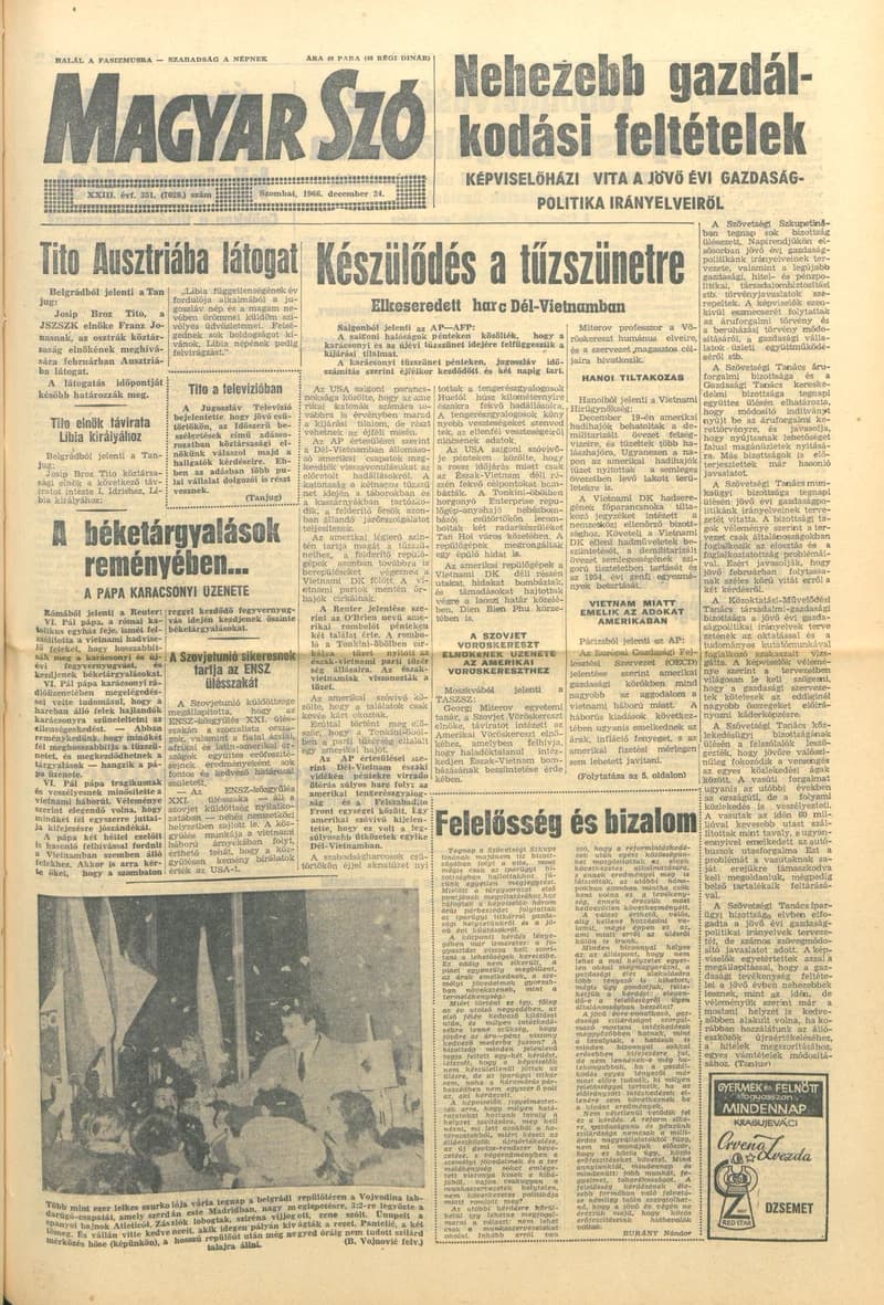 Magyar Szó, 23. évf. 1966. december 24. 351. sz.