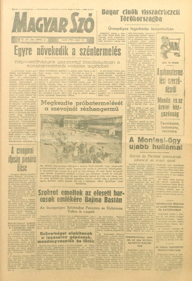 Magyar Szó, 11. évf. 1954. szeptember 14. 250. sz. 1–8. oldal