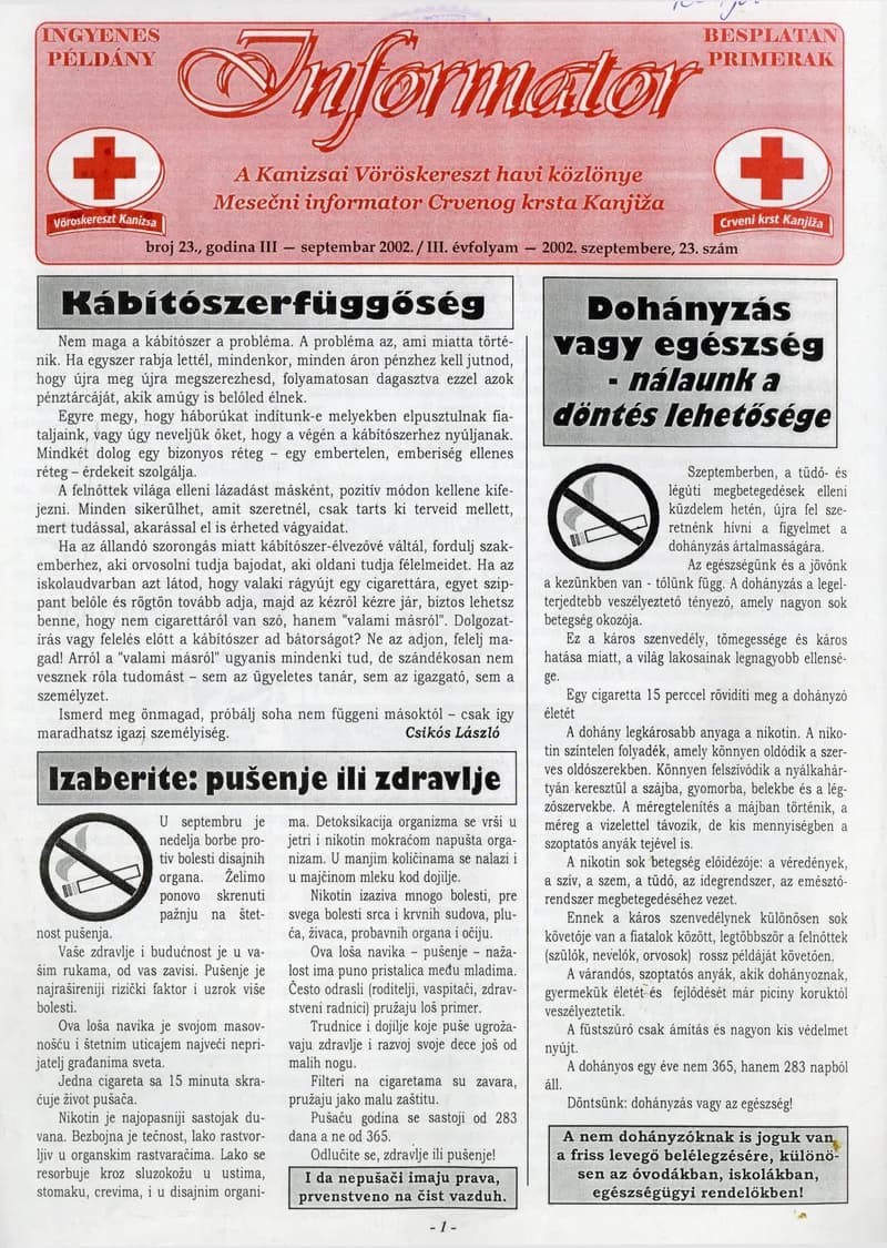 Informator, 3. évf. 2002. szeptember 1. 23. sz.
