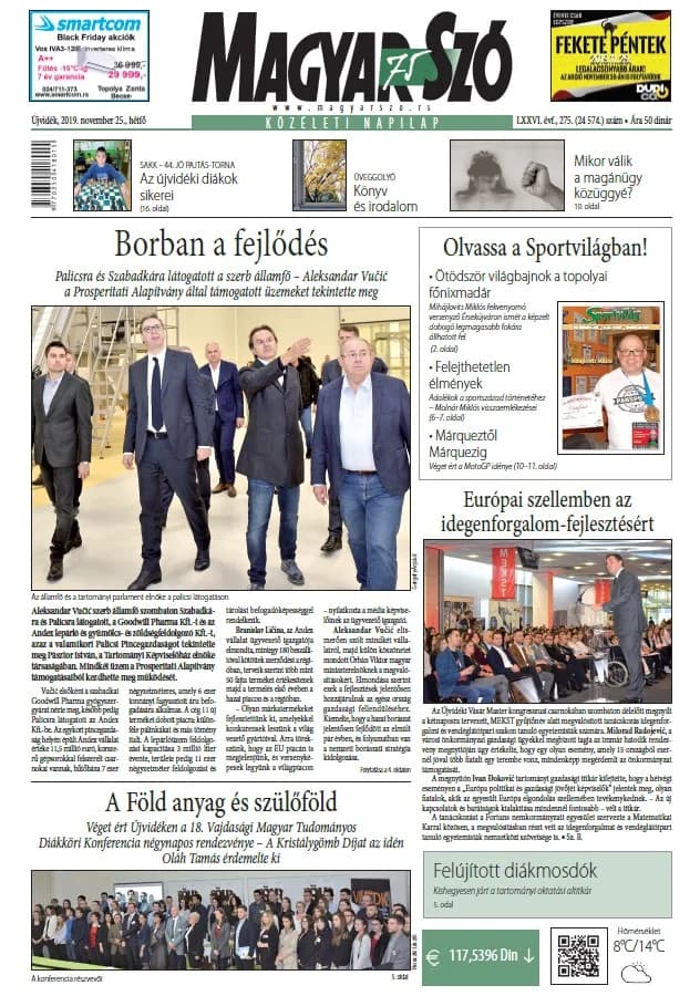 Magyar Szó, 76. évf. 2019. november 25. 275. sz. 1–12. oldal