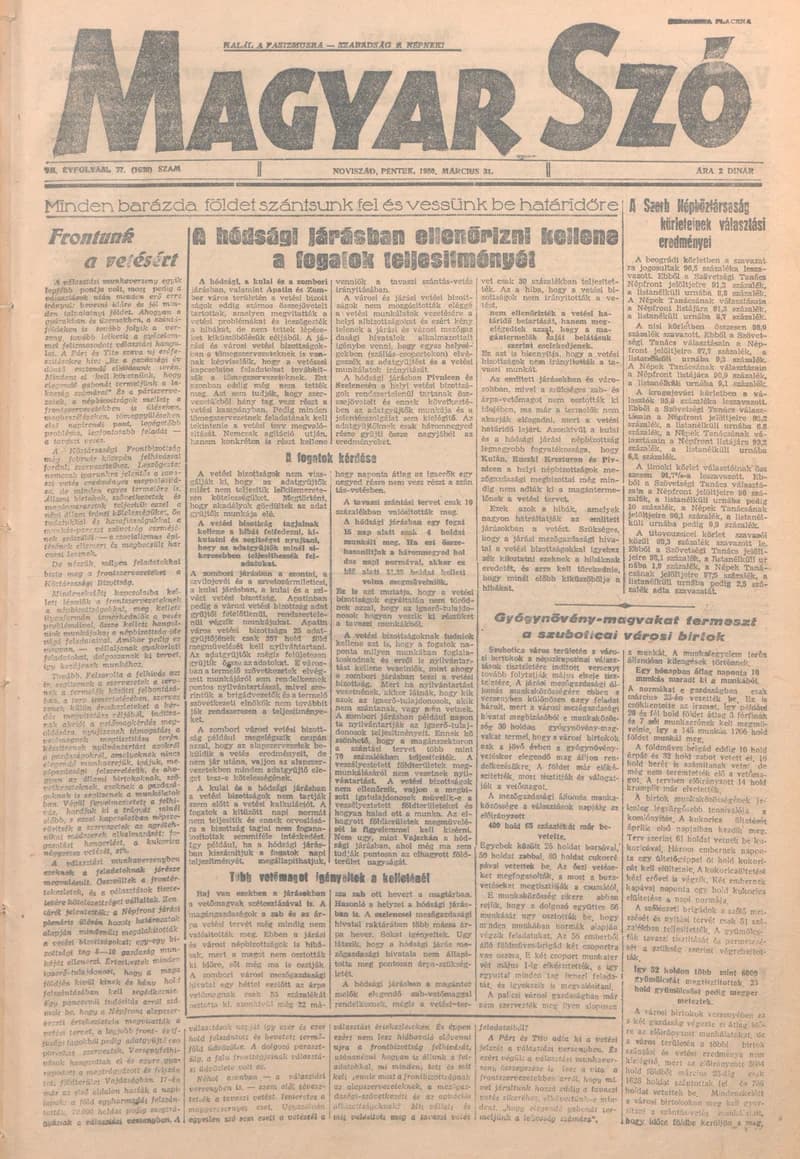 Magyar Szó, 7. évf. 1950. március 31. 77. sz. 1–4. oldal