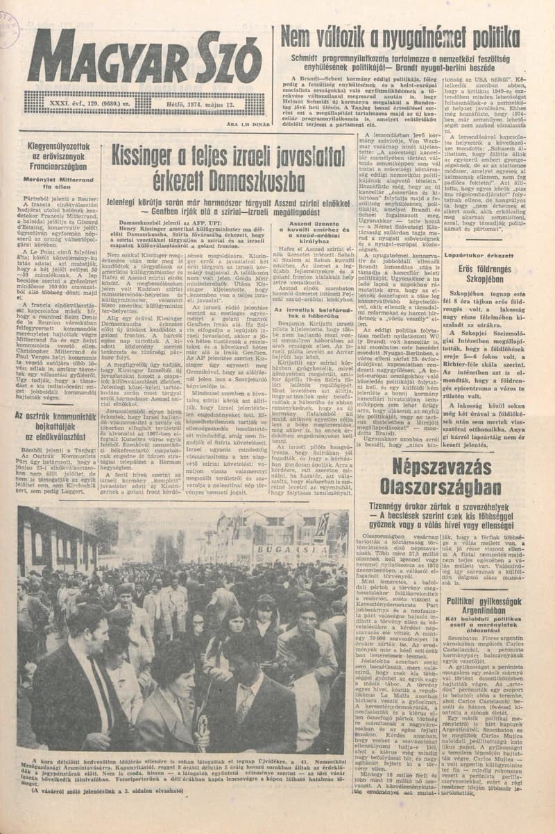 Magyar Szó, 31. évf. 1974. május 13. 129. sz. 1–8. oldal