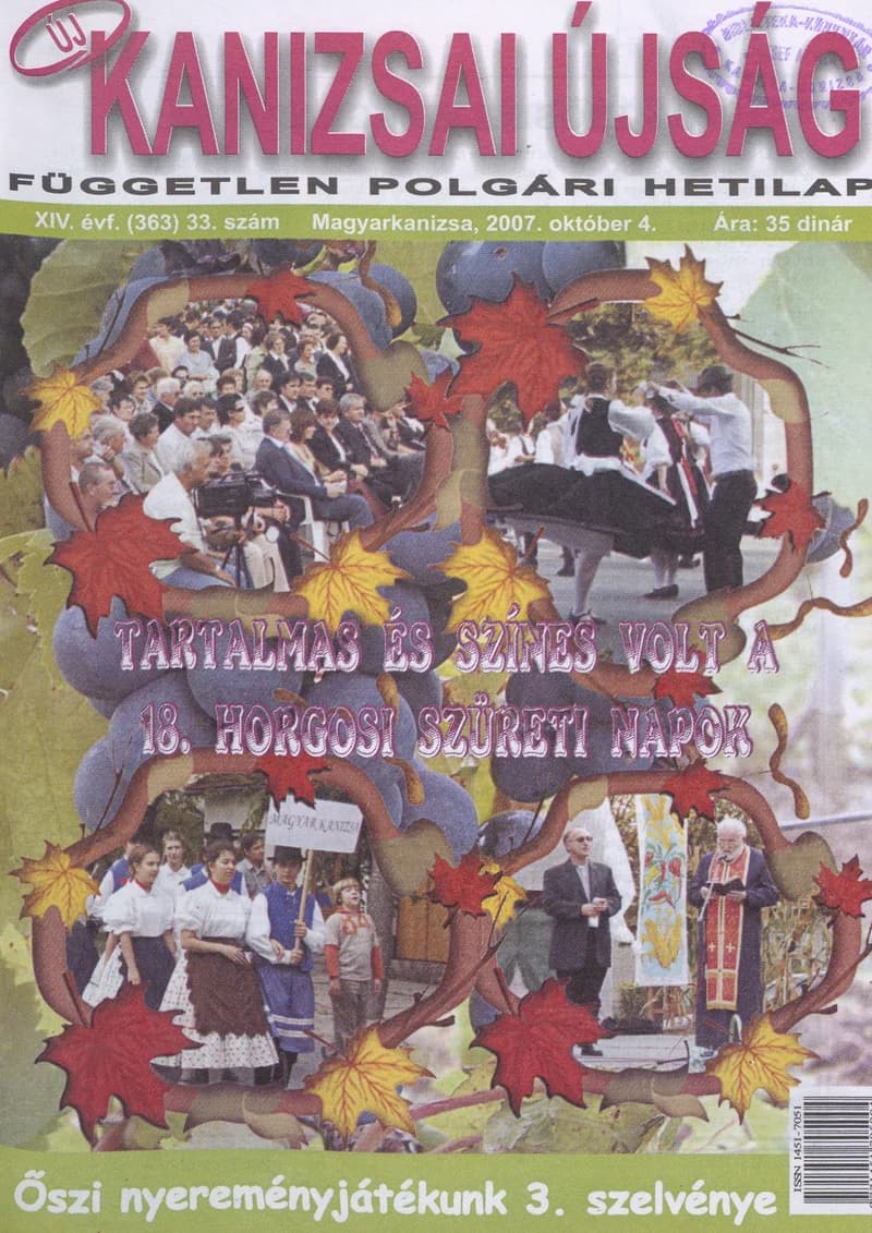 Új Kanizsai Újság, 14. évf. 2007. október 4. 33. sz.
