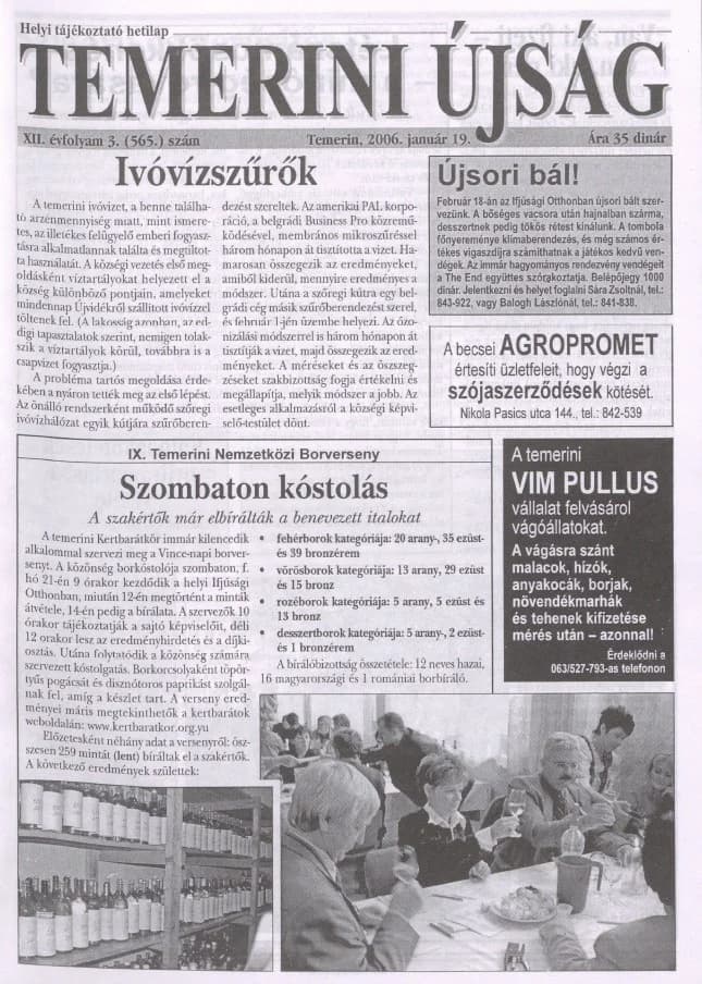 Temerini Újság, 12. évf. 2006. január 19. 3. sz.