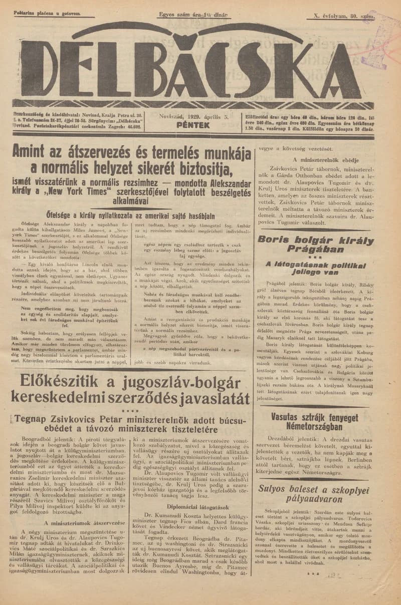 Délbácska, 10. évf. 1929. április 5. 80. sz.