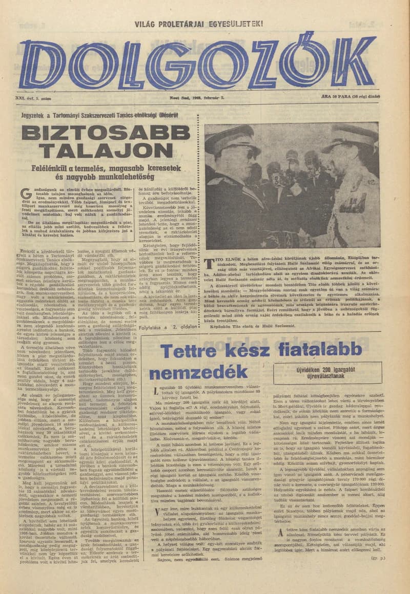 Dolgozók, 22. évf. 1968. február 2. 5. sz.