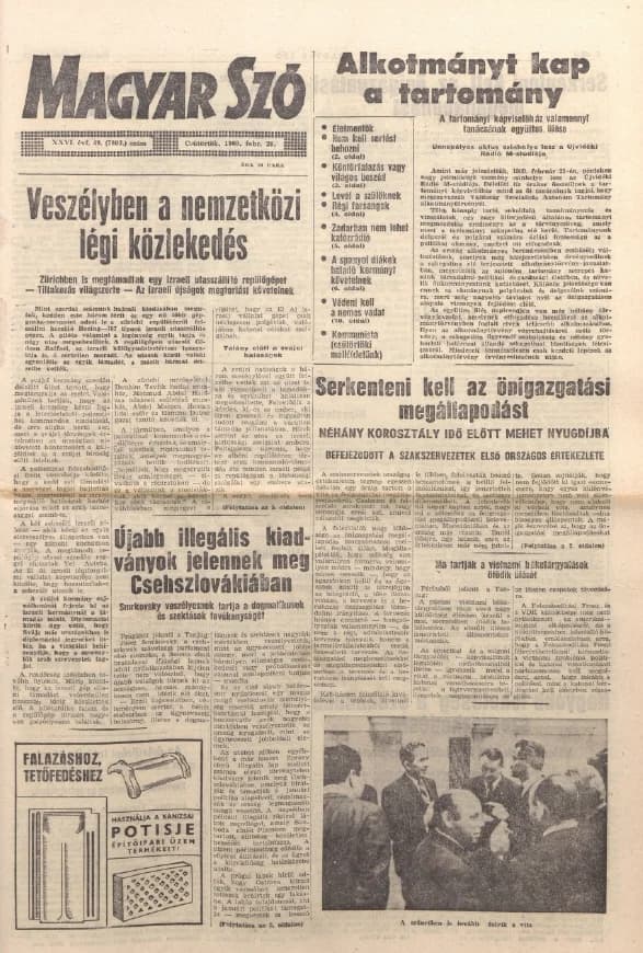 Magyar Szó, 26. évf. 1969. február 20. 49. sz. 1–20. oldal