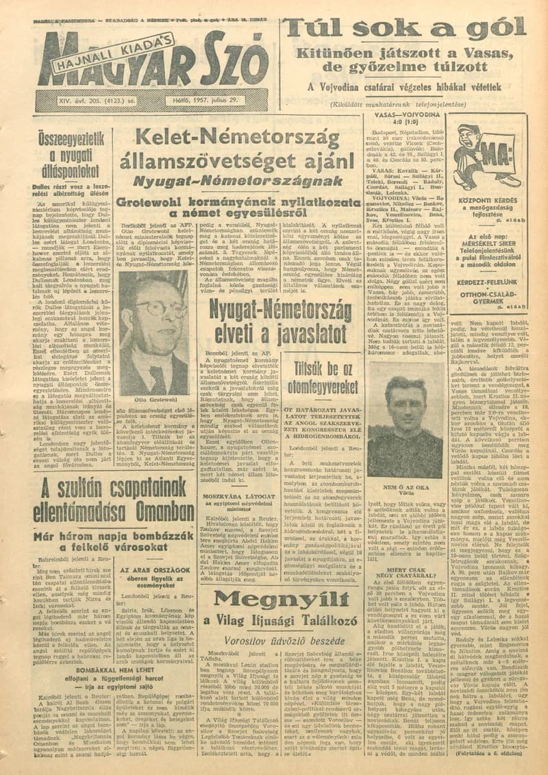 Magyar Szó, 14. évf. 1957. július 29. 205. sz. 1–14. oldal