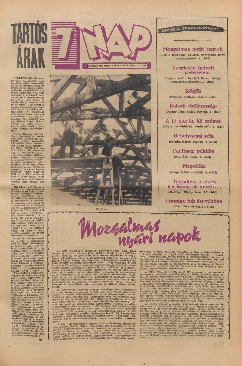 7 Nap, 17. évf. 1962. augusztus 10. 31. sz. 1–20. oldal