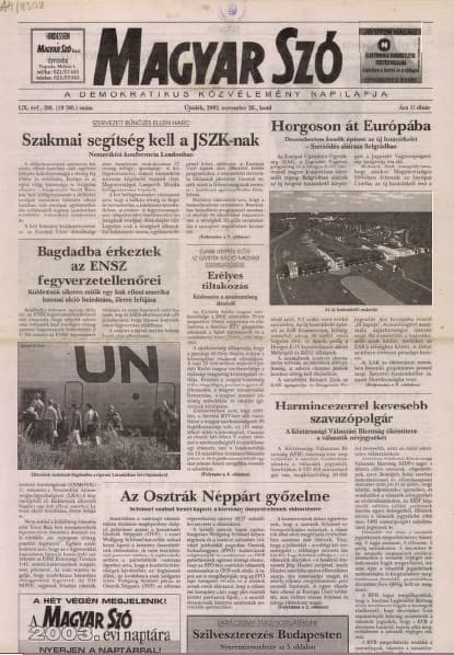 Magyar Szó, 59. évf. 2002. november 26. 280. sz. 1–16. oldal