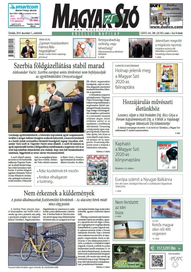 Magyar Szó, 76. évf. 2019. december 5. 284. sz. 1–20. oldal