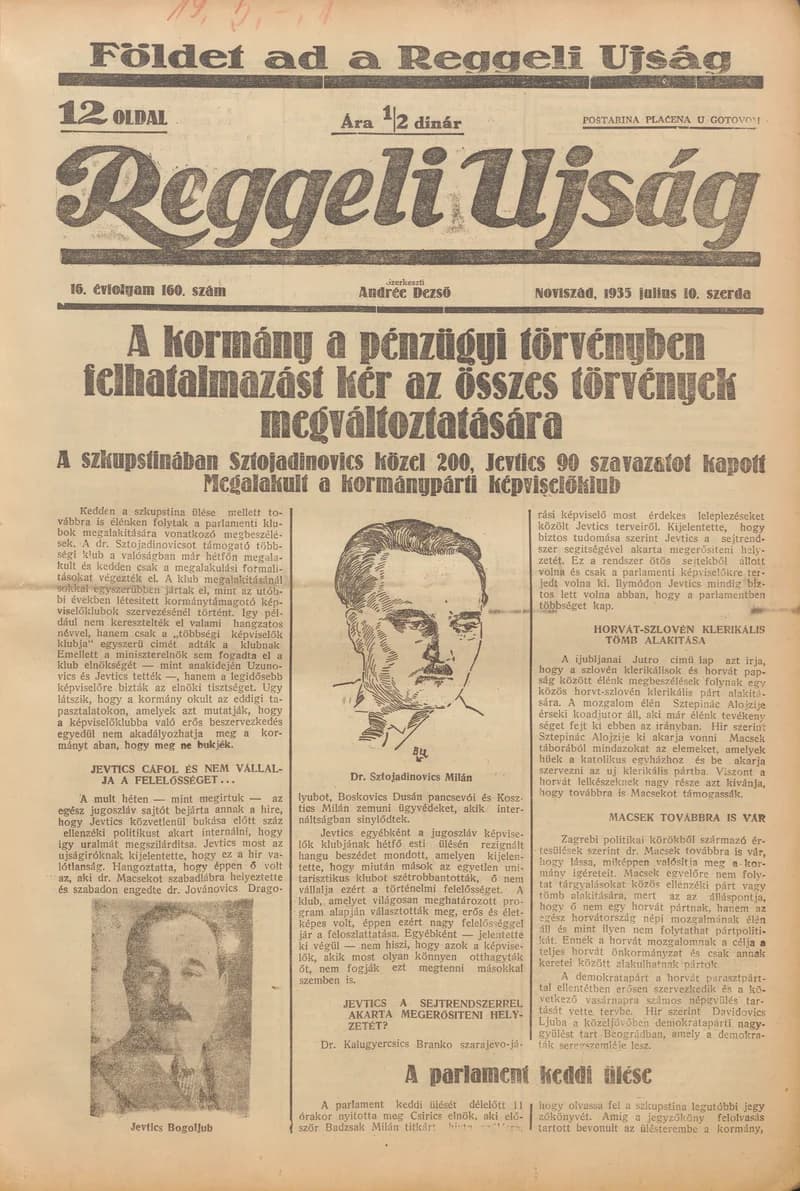 Reggeli Újság, 16. évf. 1935. július 10. 160. sz.