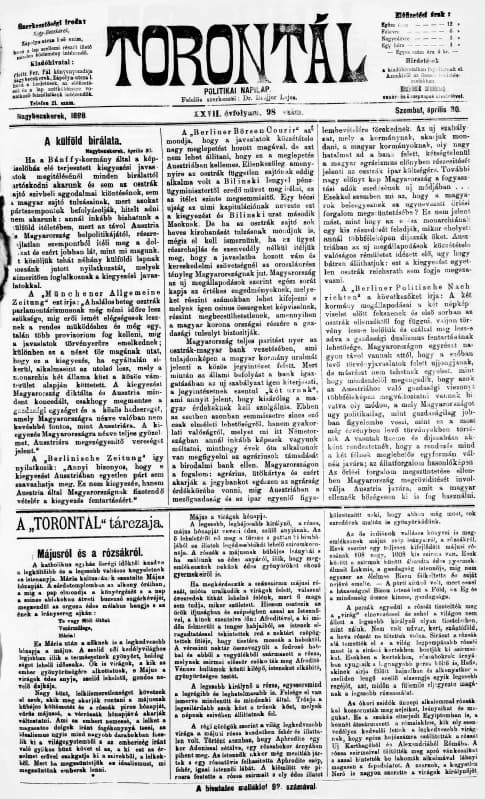 Torontál, 27. évf. 1898. április 30. 98. sz.