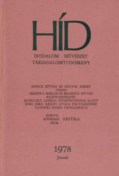 Híd, 42. évf. 1978. január. 1. sz. 1–132. oldal