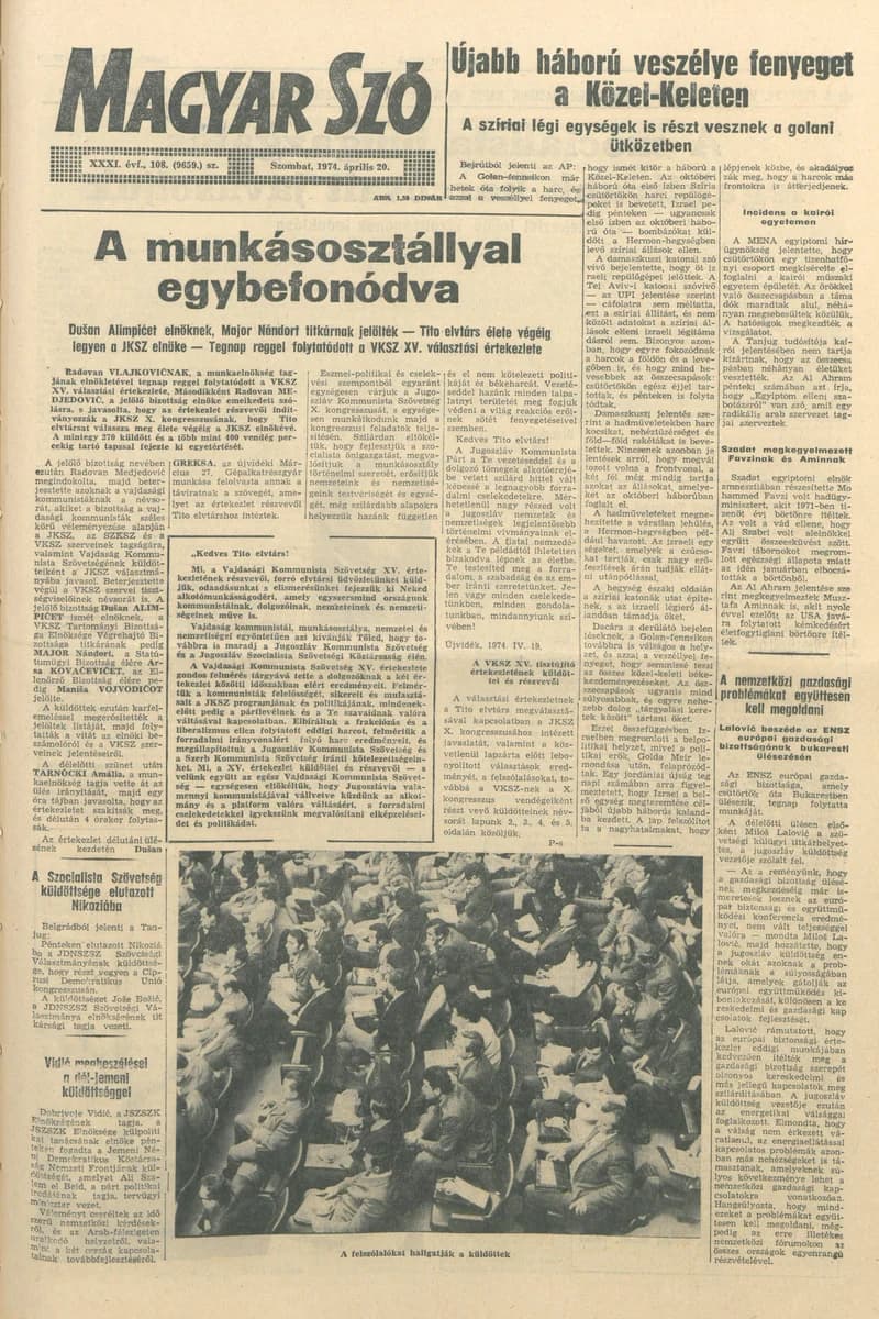 Magyar Szó, 31. évf. 1974. április 20. 108. sz. 1–20. oldal